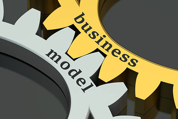 Business Model concept on the gearwheels