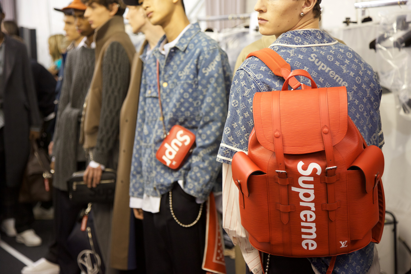 Sylish models, courtesy of Louis Vuitton vs Supreme Collaboration.