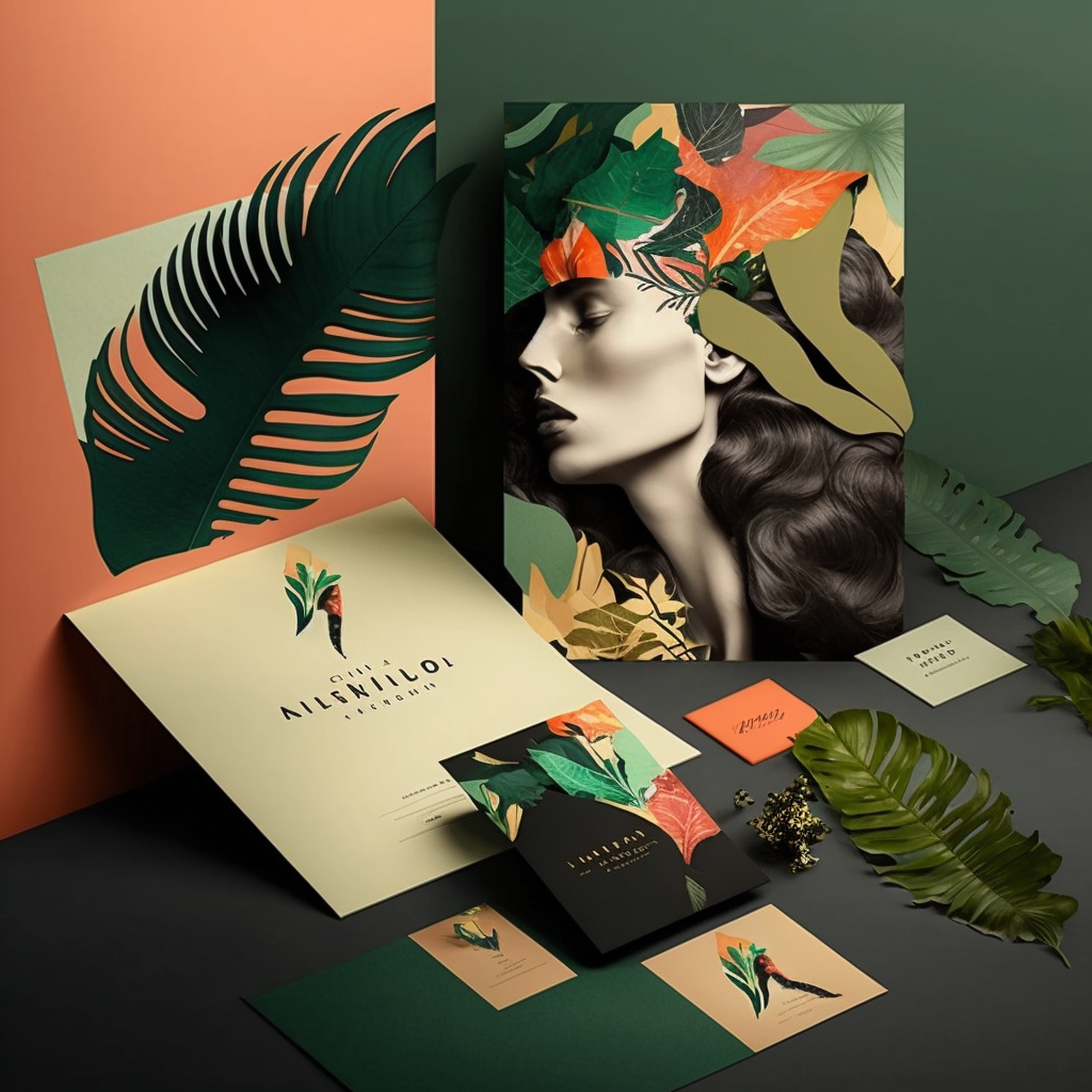 Graphic branding of a tropical luxury brand.