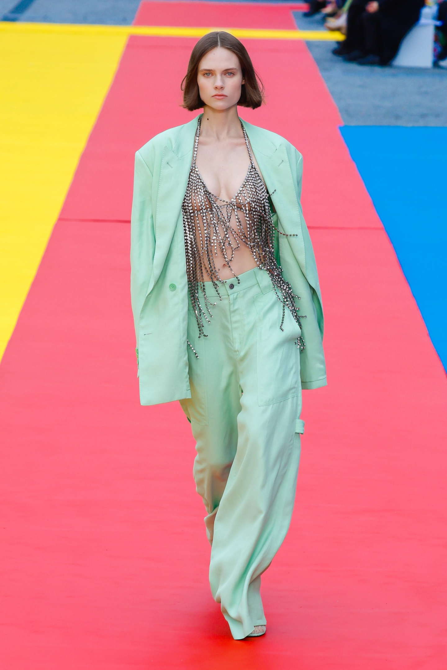 Stella McCarteney SS23 pastel green suit