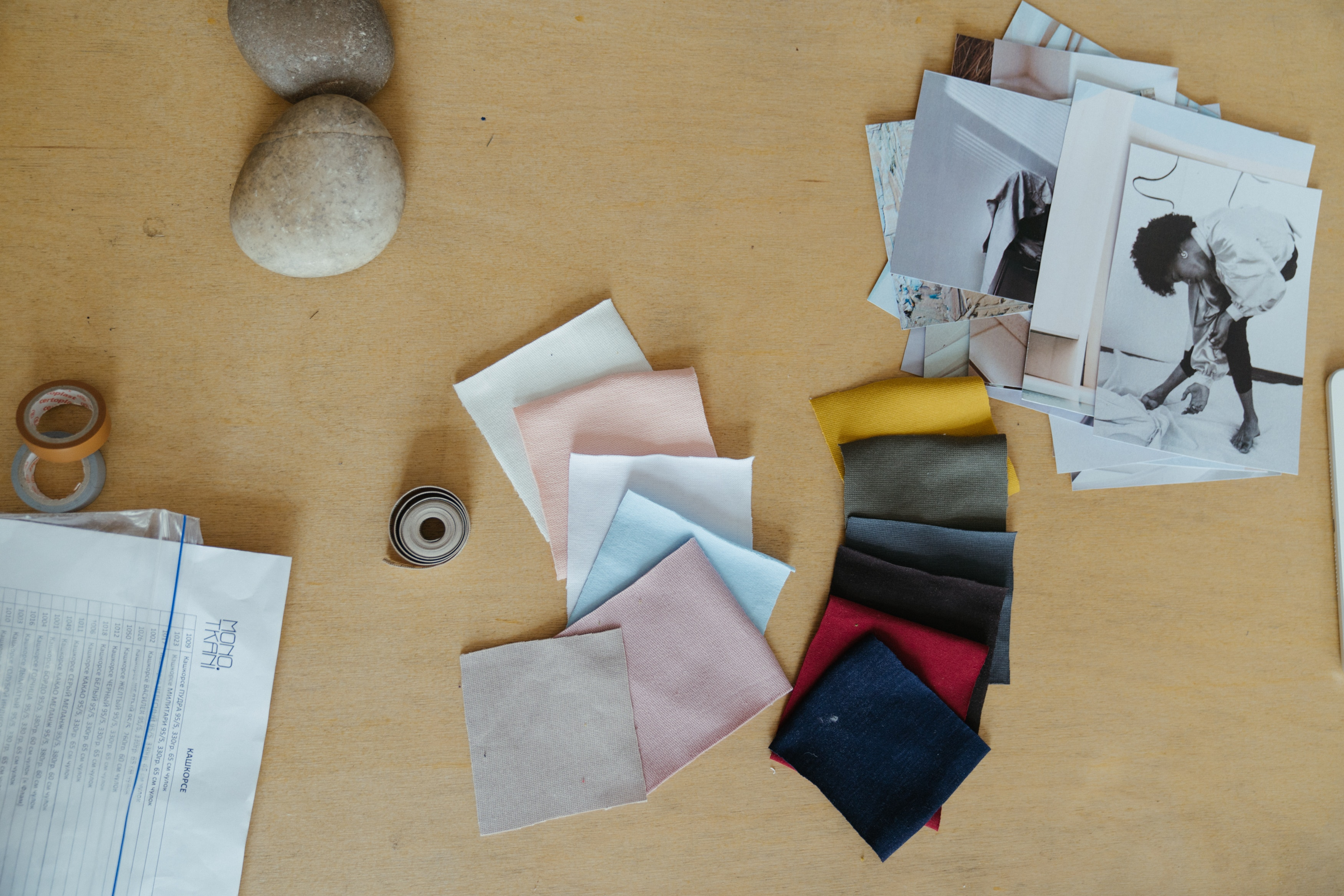 Fabric sourcing from different companies.